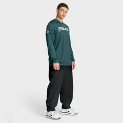 Philadelphia Eagles Sideline Pure Fury Performance Long Sleeve Hoodie T-Shirt - Green - Nike