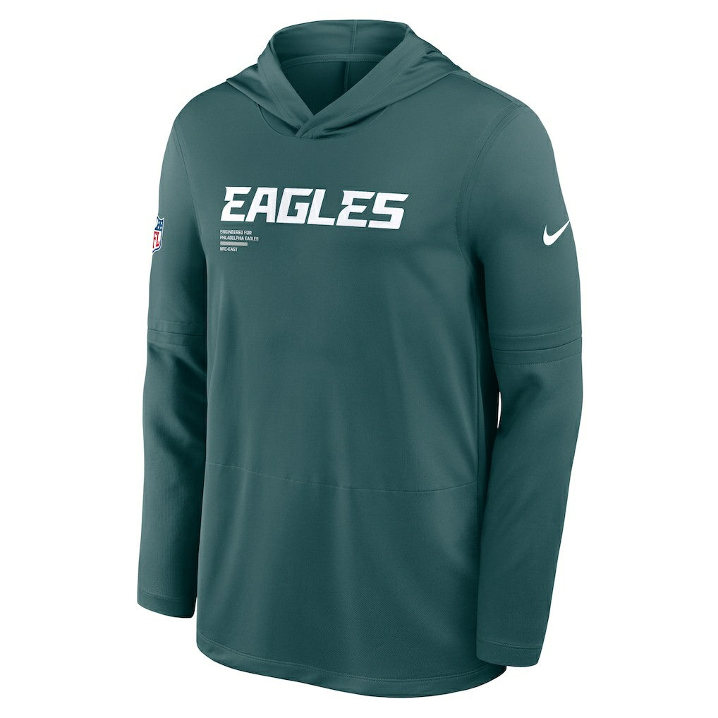 Philadelphia Eagles Sideline Pure Fury Performance Long Sleeve Hoodie T-Shirt - Green - Nike