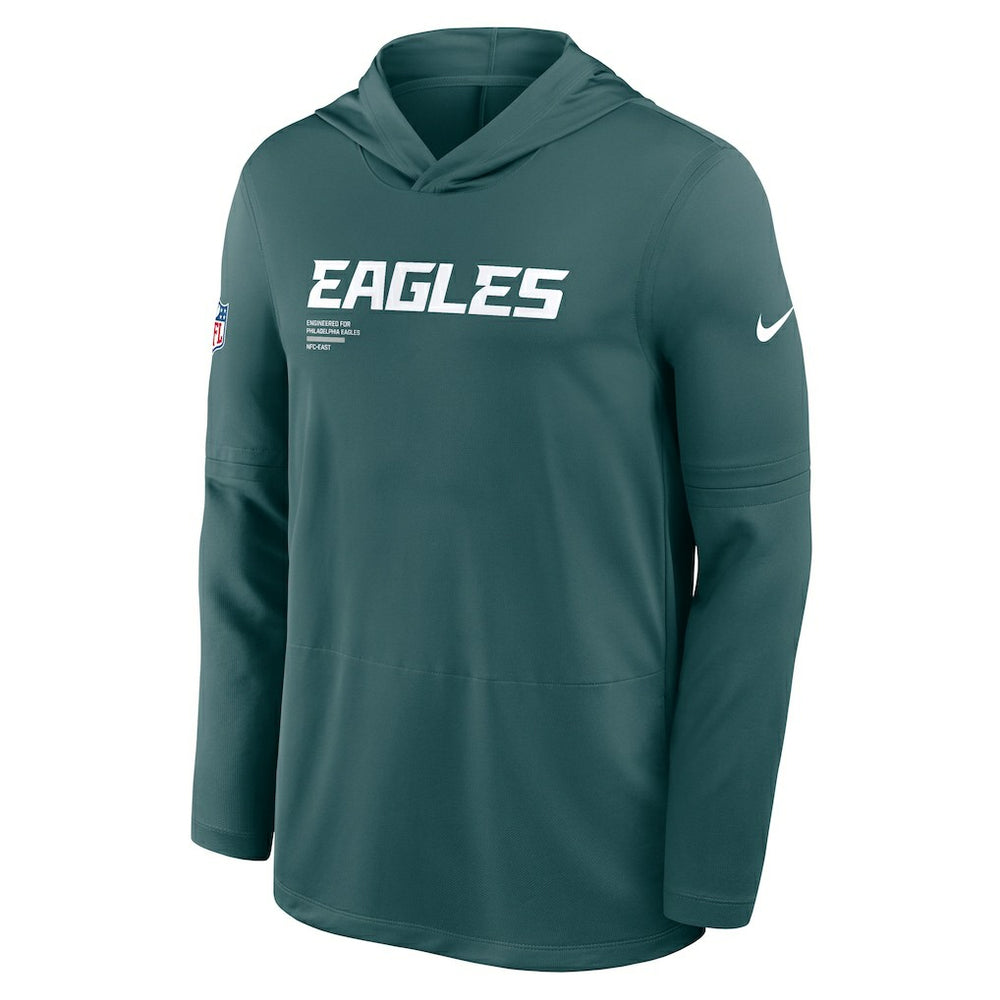 Philadelphia Eagles Sideline Pure Fury Performance Long Sleeve Hoodie T-Shirt - Green - Nike