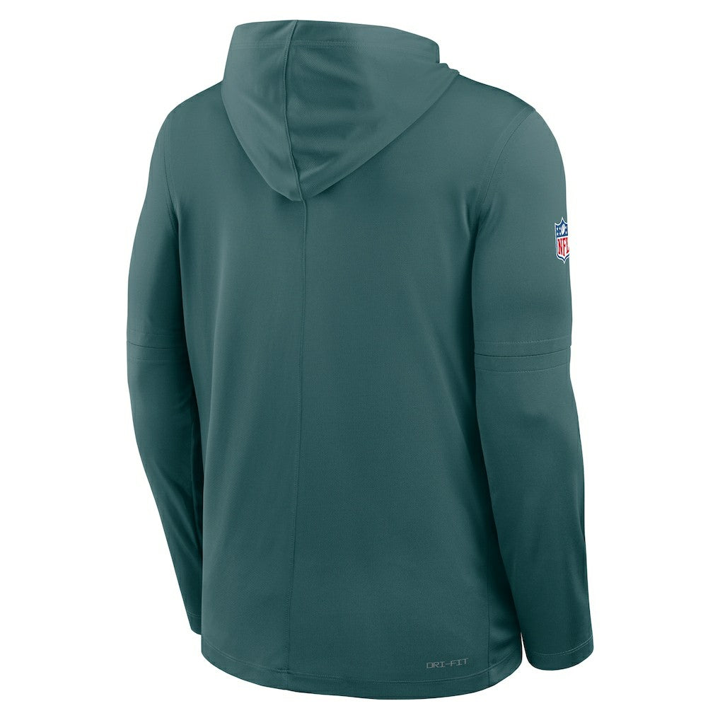 Philadelphia Eagles Sideline Pure Fury Performance Long Sleeve Hoodie T-Shirt - Green - Nike