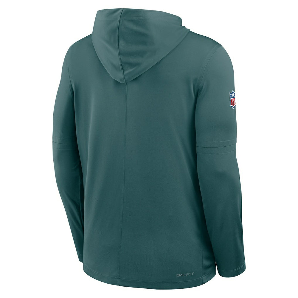 Philadelphia Eagles Sideline Pure Fury Performance Long Sleeve Hoodie T-Shirt - Green - Nike