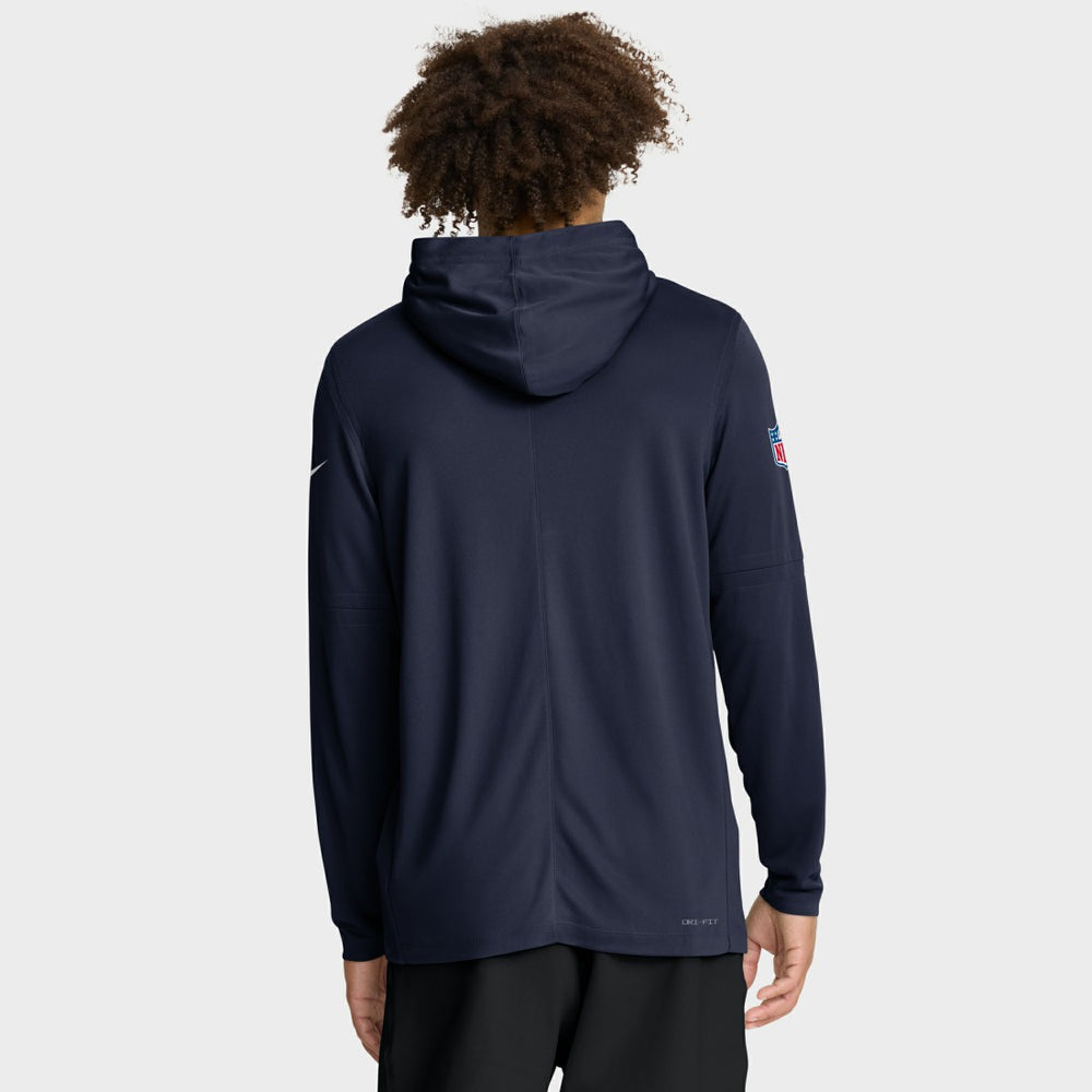Denver Broncos Sideline Pure Fury Performance Long Sleeve Hoodie T-Shirt - Navy - Nike