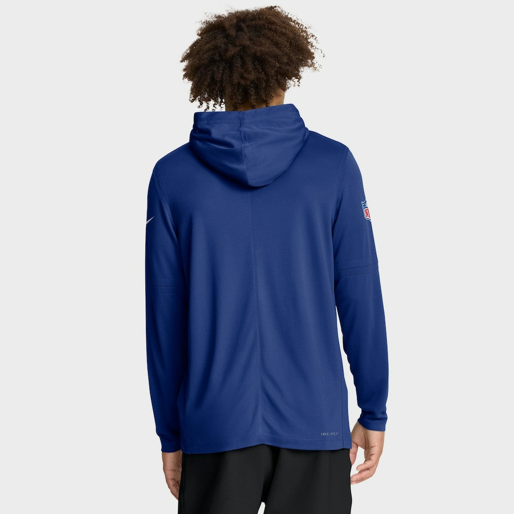 New York Giants Sideline Pure Fury Performance Long Sleeve Hoodie T-Shirt - Royal - Nike
