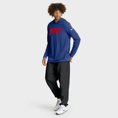 New York Giants Sideline Pure Fury Performance Long Sleeve Hoodie T-Shirt - Royal - Nike