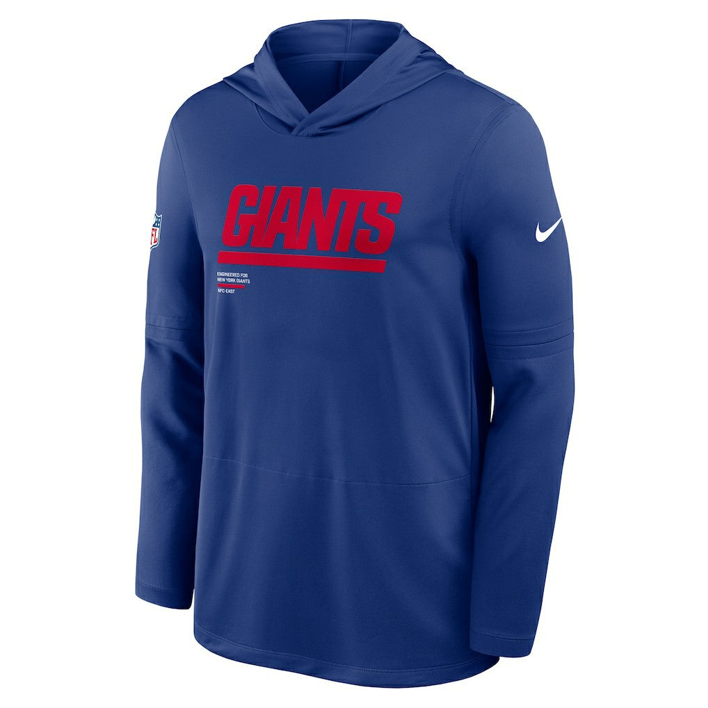 New York Giants Sideline Pure Fury Performance Long Sleeve Hoodie T-Shirt - Royal - Nike
