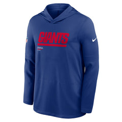 New York Giants Sideline Pure Fury Performance Long Sleeve Hoodie T-Shirt - Royal - Nike