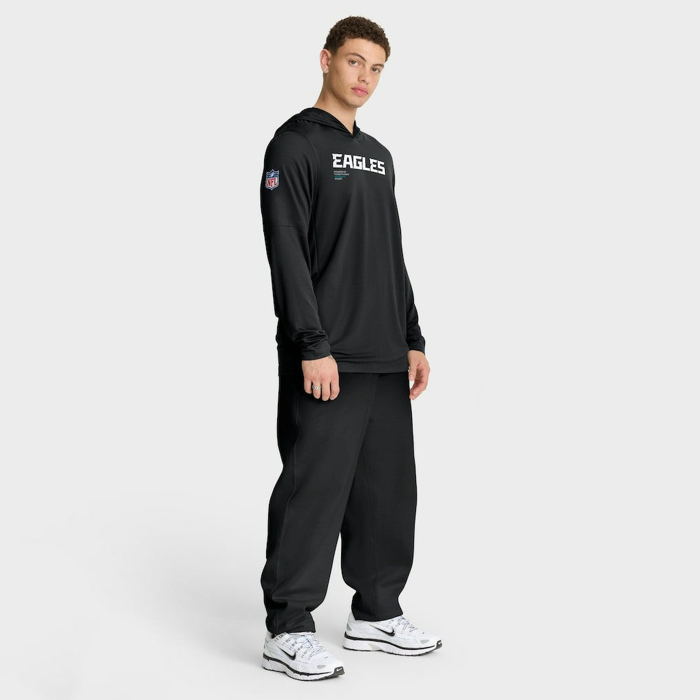 Philadelphia Eagles Sideline Pure Fury Performance Long Sleeve Hoodie T-Shirt - Black - Nike
