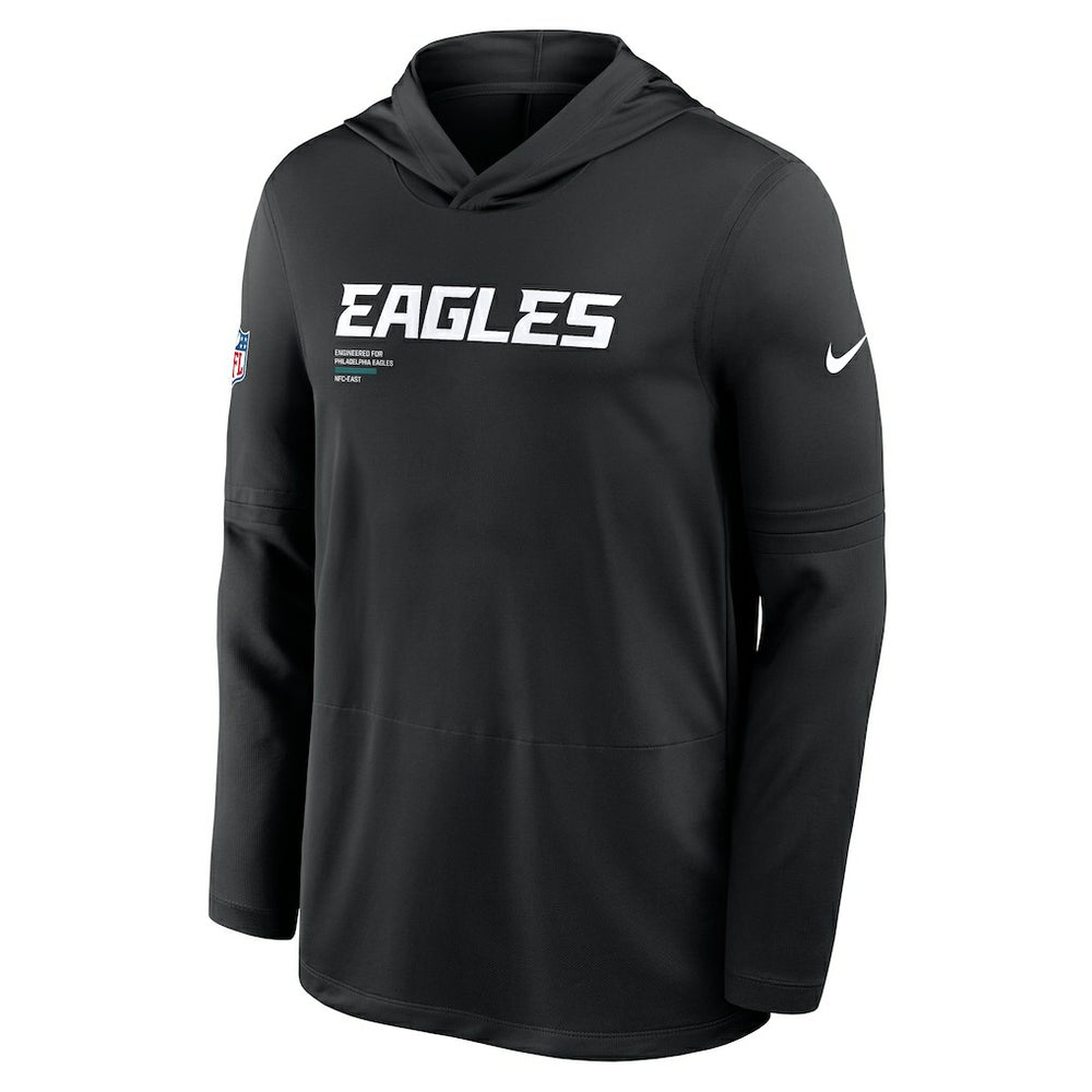 Philadelphia Eagles Sideline Pure Fury Performance Long Sleeve Hoodie T-Shirt - Black - Nike