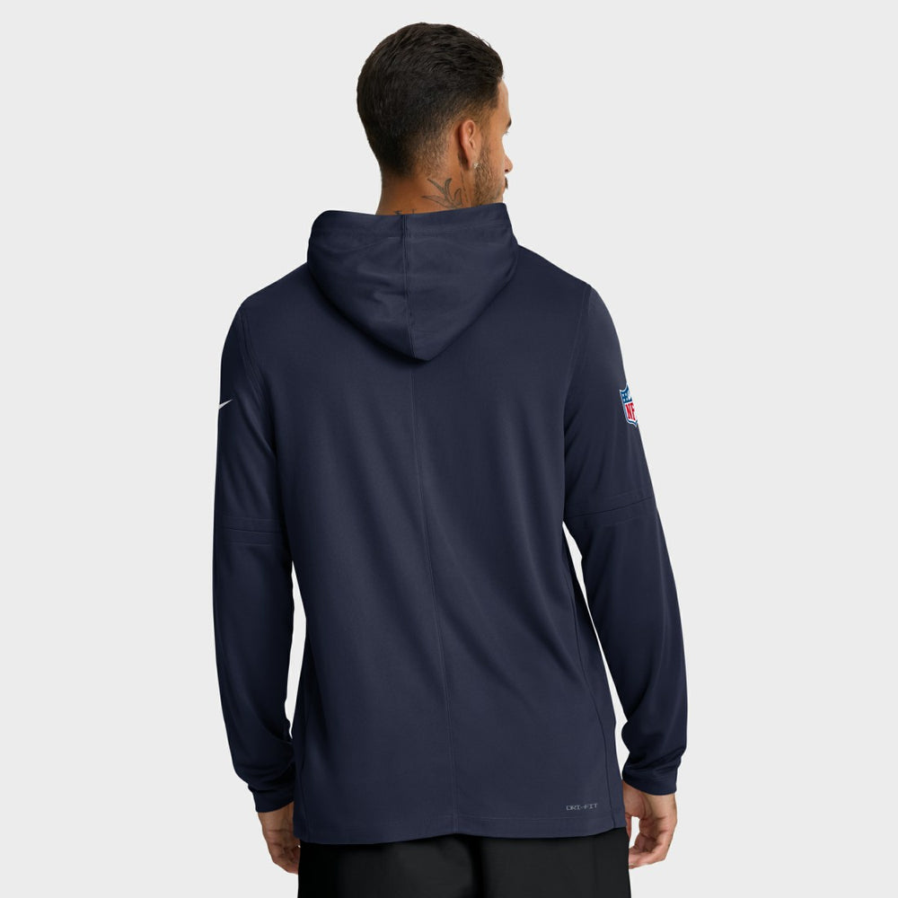 Seattle Seahawks Sideline Pure Fury Performance Long Sleeve Hoodie T-Shirt - College Navy - Nike