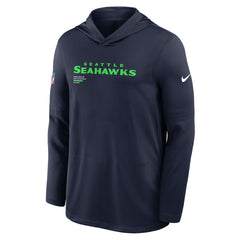 Seattle Seahawks Sideline Pure Fury Performance Long Sleeve Hoodie T-Shirt - College Navy - Nike
