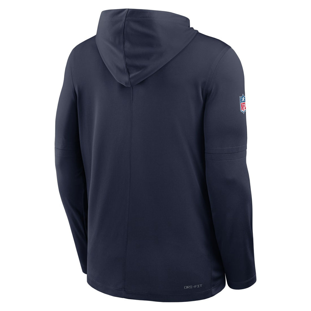 Seattle Seahawks Sideline Pure Fury Performance Long Sleeve Hoodie T-Shirt - College Navy - Nike