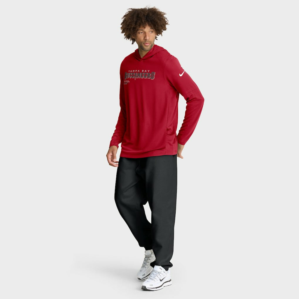 Tampa Bay Buccaneers Sideline Pure Fury Performance Long Sleeve Hoodie T-Shirt - Red - Nike