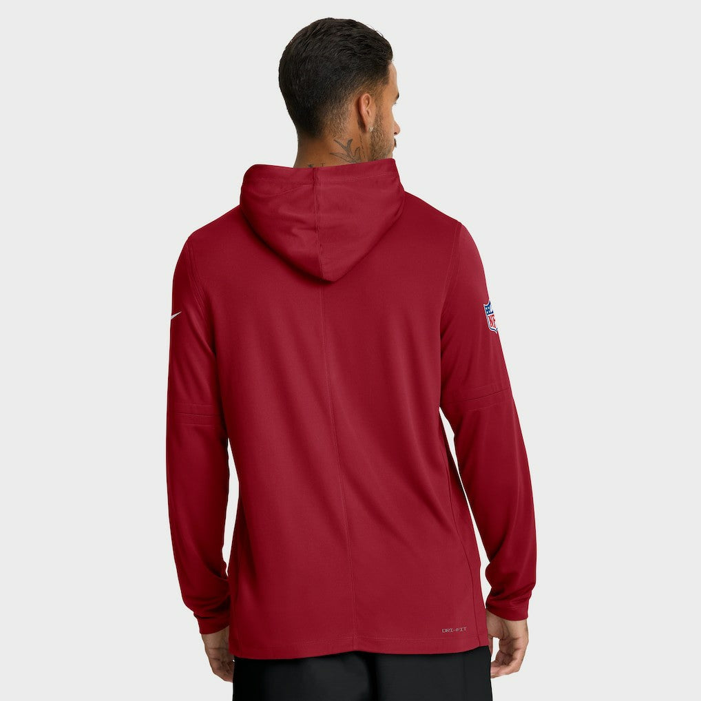 Arizona Cardinals Sideline Pure Fury Performance Long Sleeve Hoodie T-Shirt - Cardinal - Nike