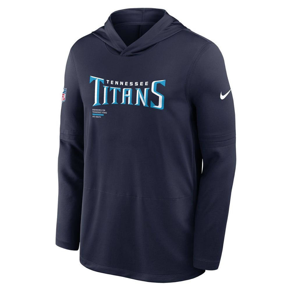 Tennessee Titans Sideline Pure Fury Performance Long Sleeve Hoodie T-Shirt - Navy - Nike