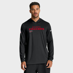 Atlanta Falcons Sideline Pure Fury Performance Long Sleeve Hoodie T-Shirt - Black - Nike