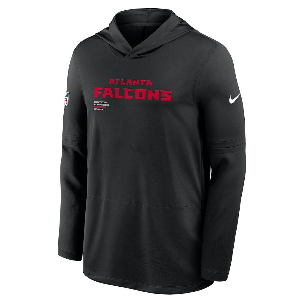 Atlanta Falcons Sideline Pure Fury Performance Long Sleeve Hoodie T-Shirt - Black - Nike