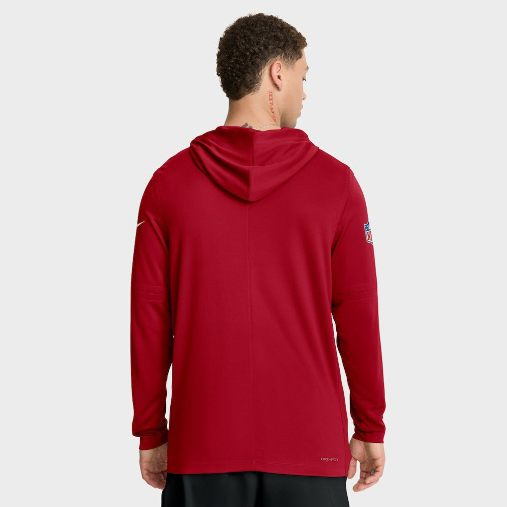 San Francisco 49ers Sideline Pure Fury Performance Long Sleeve Hoodie T-Shirt - Scarlet - Nike