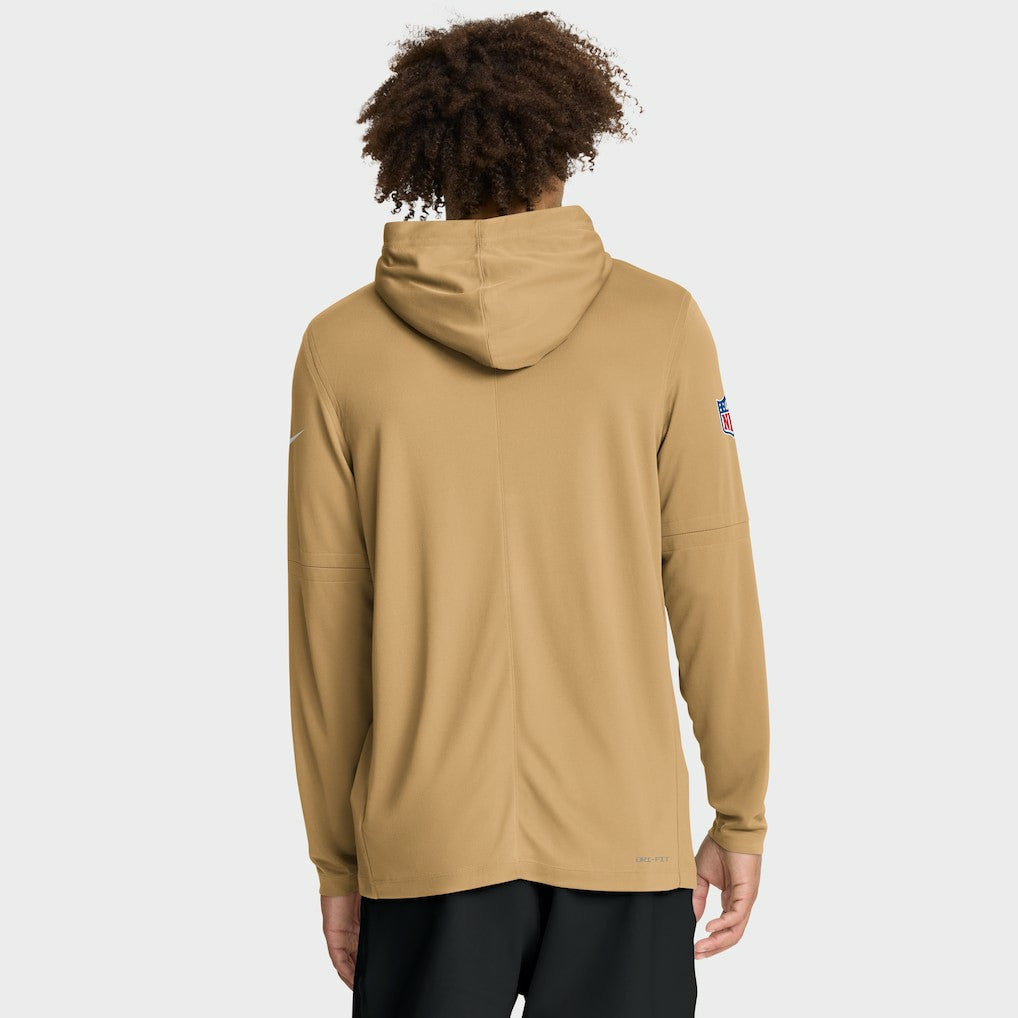 San Francisco 49ers Sideline Pure Fury Performance Long Sleeve Hoodie T-Shirt - Gold - Nike