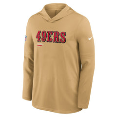 San Francisco 49ers Sideline Pure Fury Performance Long Sleeve Hoodie T-Shirt - Gold - Nike