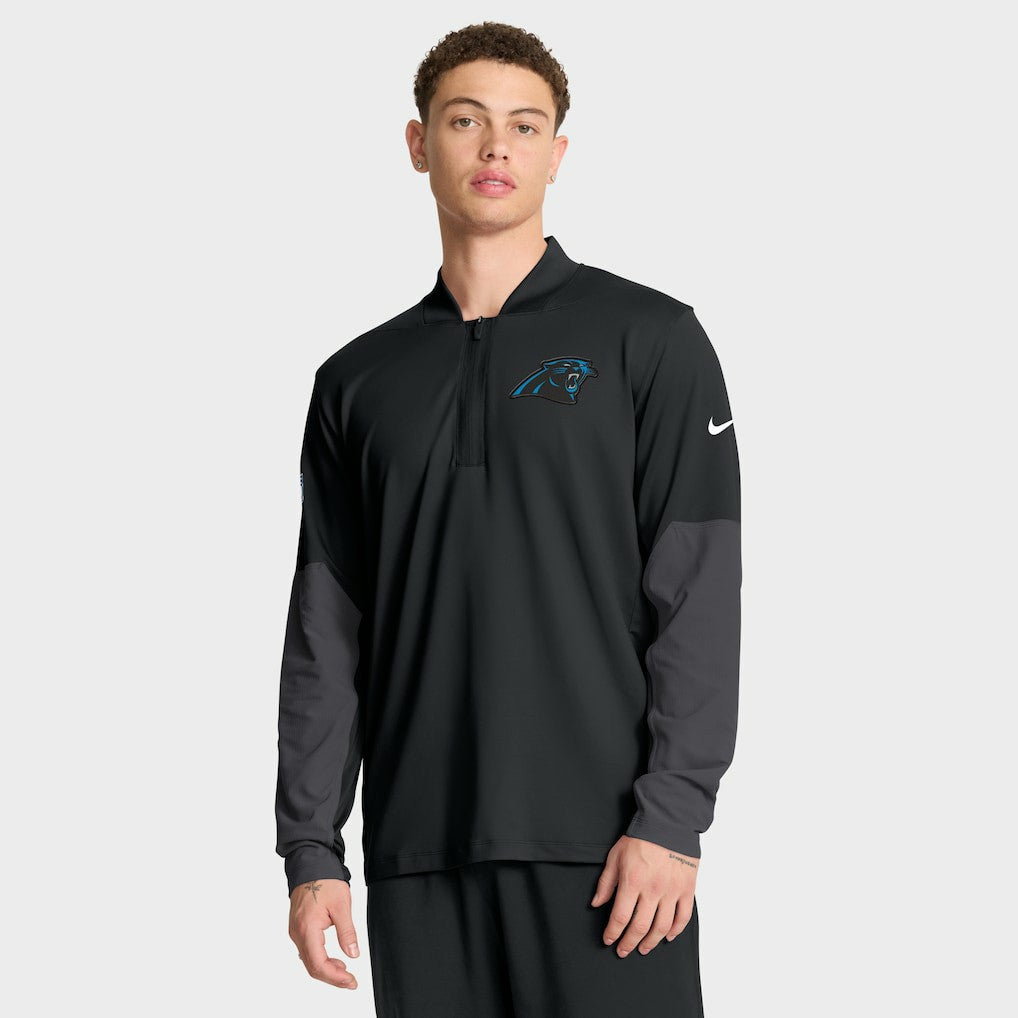 Carolina Panthers Sideline Dri-FIT Half-Zip Pullover - Black - Nike