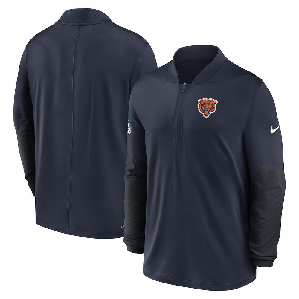 Chicago Bears Sideline Dri-FIT Half-Zip Pullover - Navy - Nike