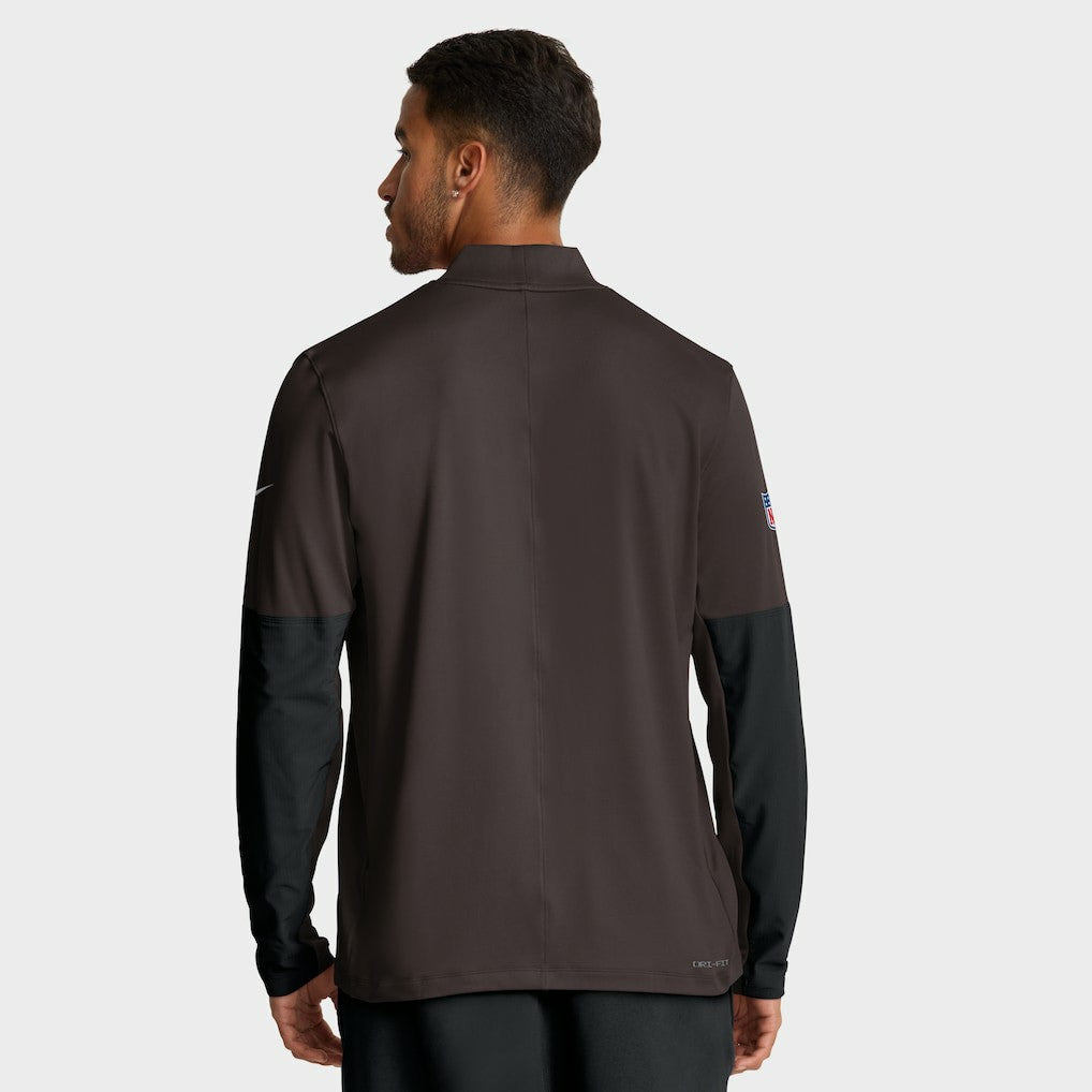Cleveland Browns Sideline Dri-FIT Half-Zip Pullover - Brown - Nike