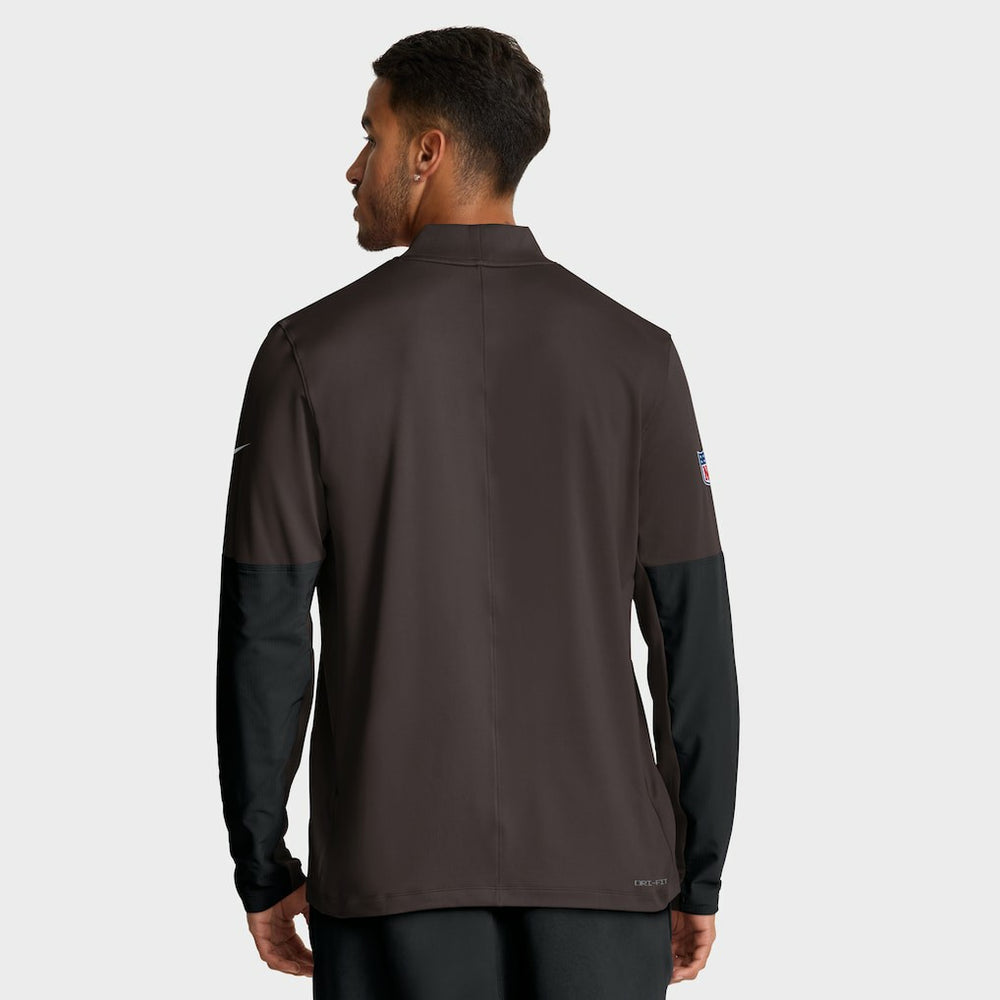 Cleveland Browns Sideline Dri-FIT Half-Zip Pullover - Brown - Nike
