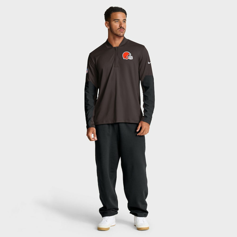 Cleveland Browns Sideline Dri-FIT Half-Zip Pullover - Brown - Nike