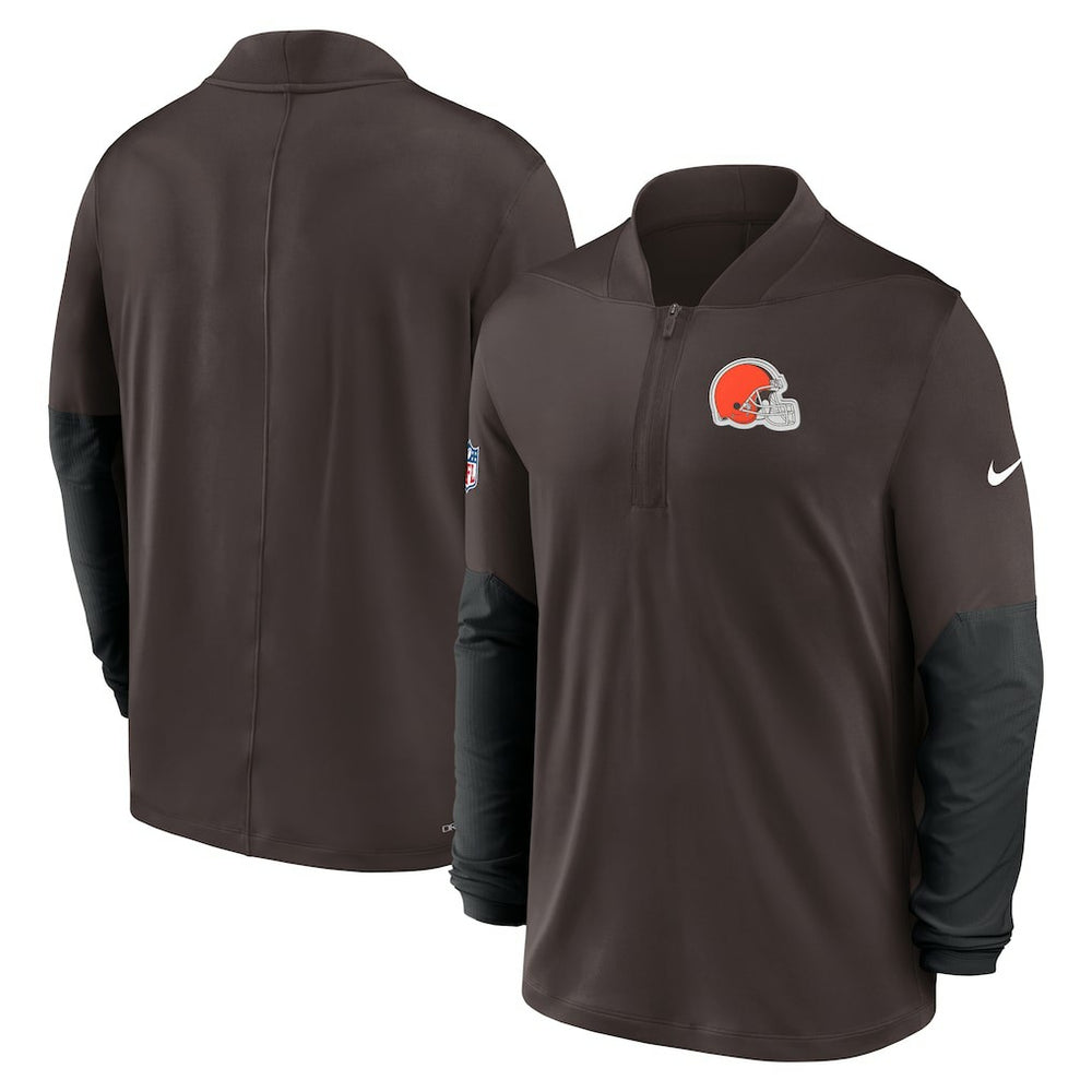 Cleveland Browns Sideline Dri-FIT Half-Zip Pullover - Brown - Nike