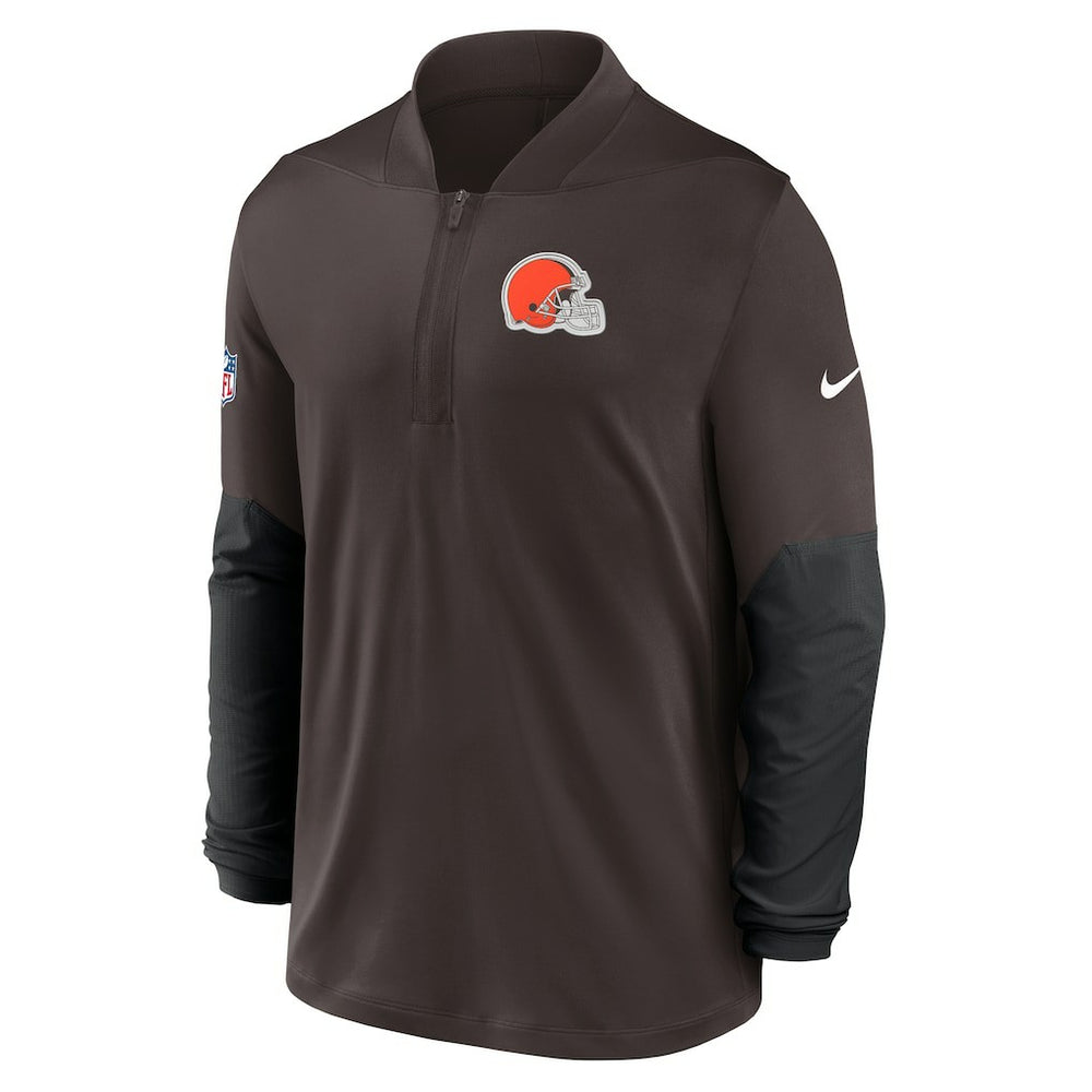 Cleveland Browns Sideline Dri-FIT Half-Zip Pullover - Brown - Nike