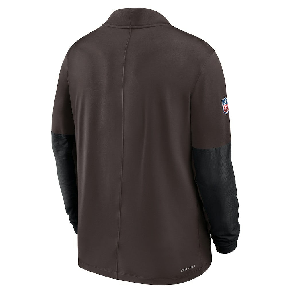 Cleveland Browns Sideline Dri-FIT Half-Zip Pullover - Brown - Nike