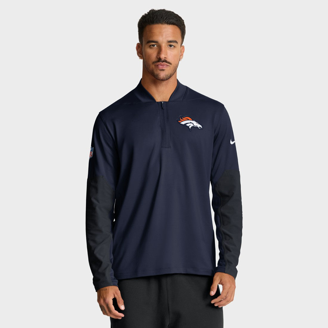 Denver Broncos Sideline Dri-FIT Half-Zip Pullover - Navy - Nike
