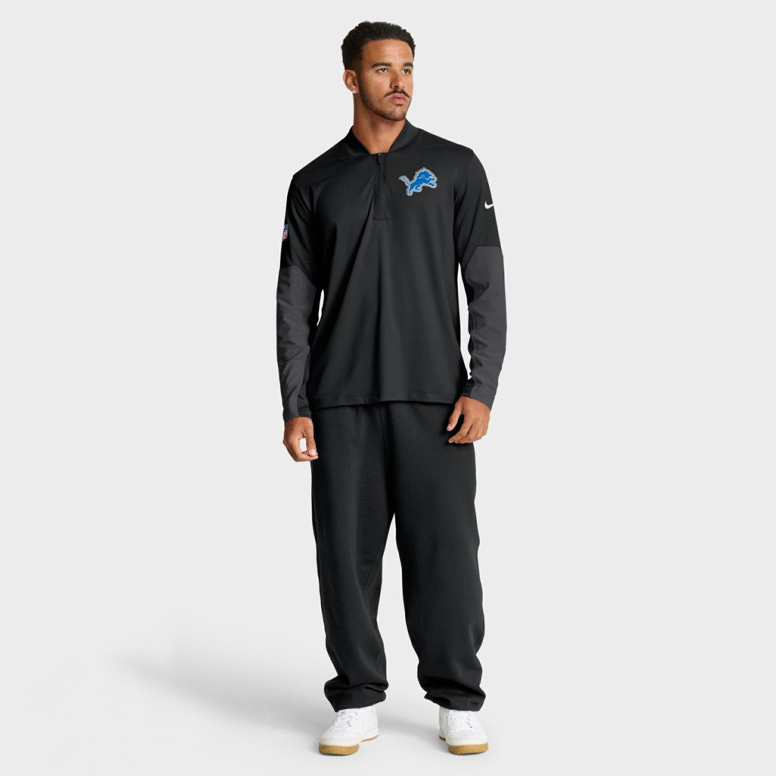 Detroit Lions Sideline Dri-FIT Half-Zip Pullover - Black - Nike