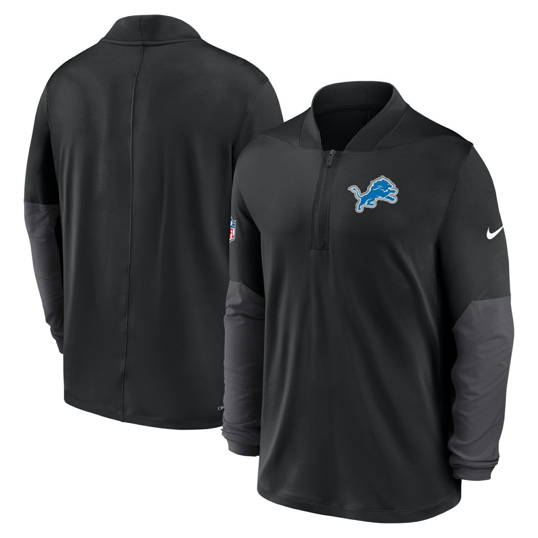 Detroit Lions Sideline Dri-FIT Half-Zip Pullover - Black - Nike
