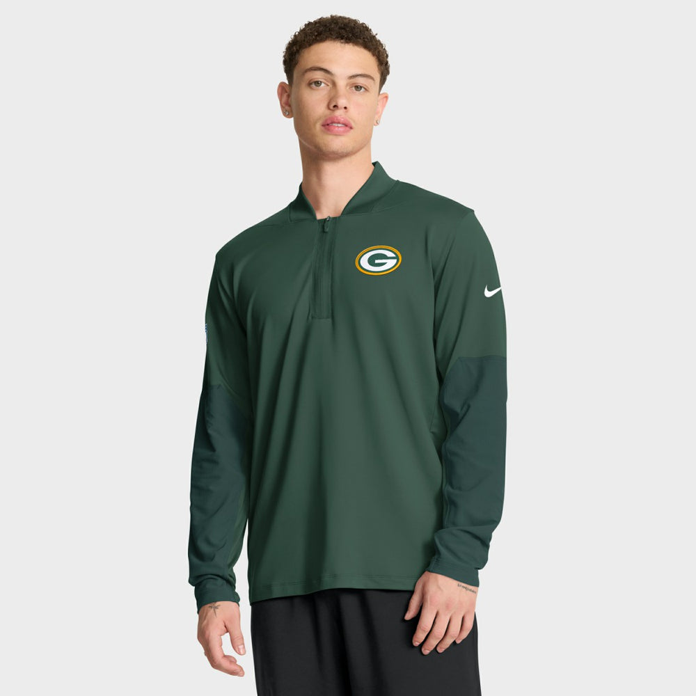 Green Bay Packers Sideline Dri-FIT Half-Zip Pullover - Green - Nike