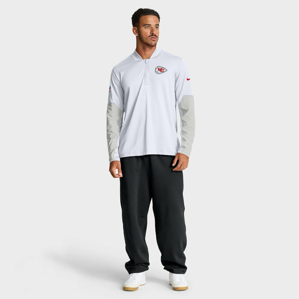 Kansas City Chiefs Sideline Dri-FIT Half-Zip Pullover - White - Nike
