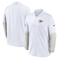 Kansas City Chiefs Sideline Dri-FIT Half-Zip Pullover - White - Nike