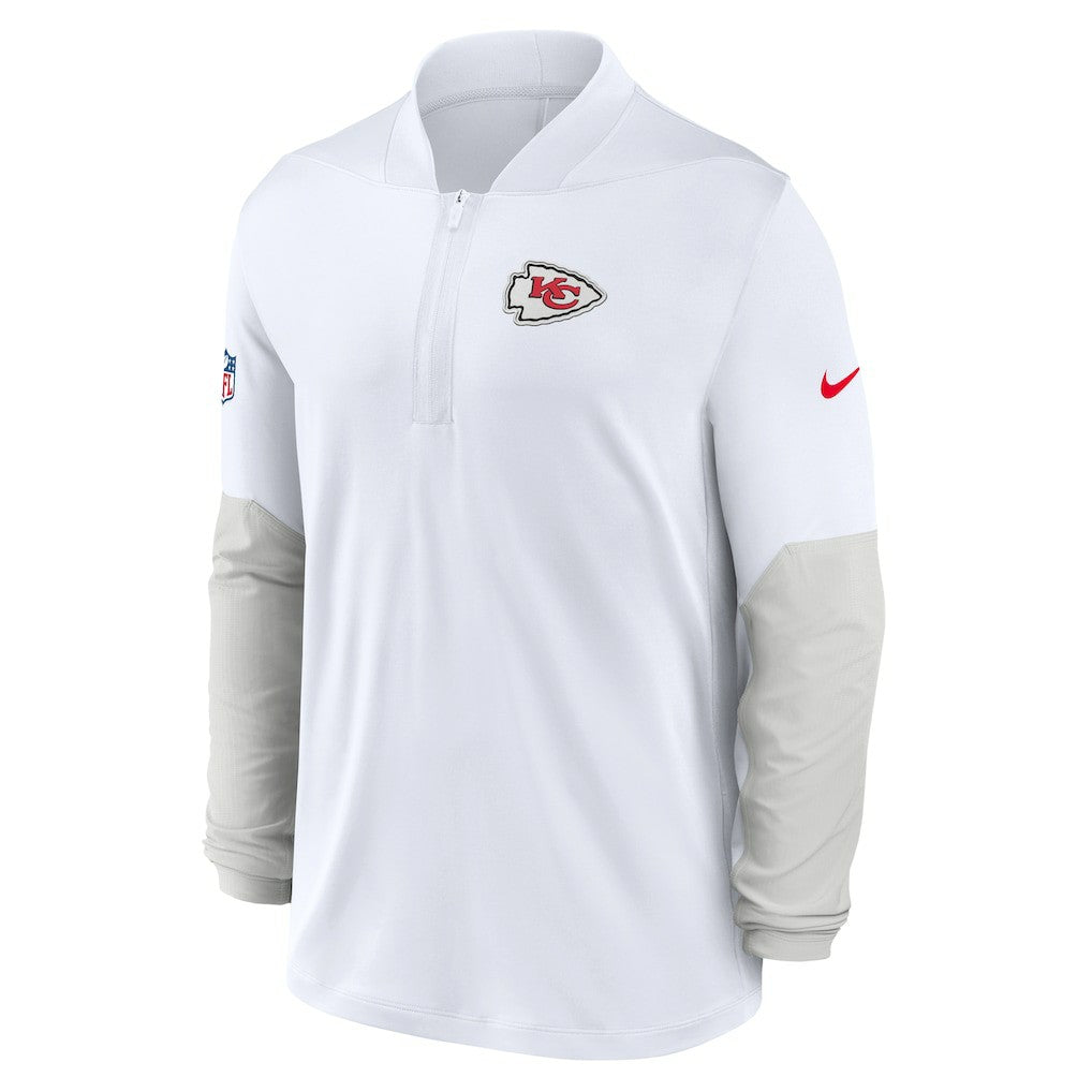 Kansas City Chiefs Sideline Dri-FIT Half-Zip Pullover - White - Nike