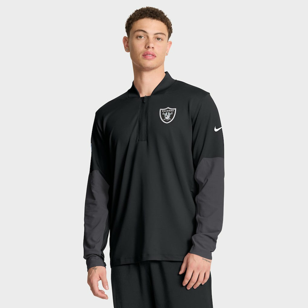 Las Vegas Raiders Sideline Dri-FIT Half-Zip Pullover - Black - Nike