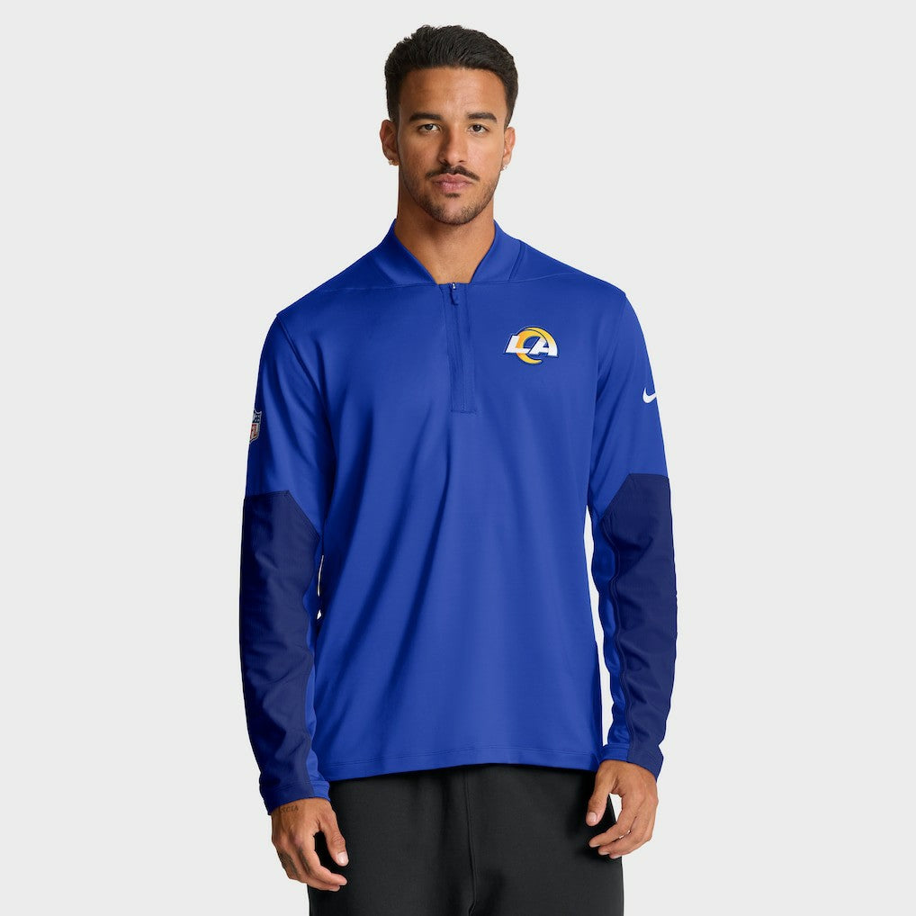 Los Angeles Rams Sideline Dri-FIT Half-Zip Pullover - Royal - Nike