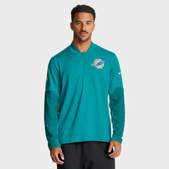 Miami Dolphins Sideline Dri-FIT Half-Zip Pullover - Aqua - Nike