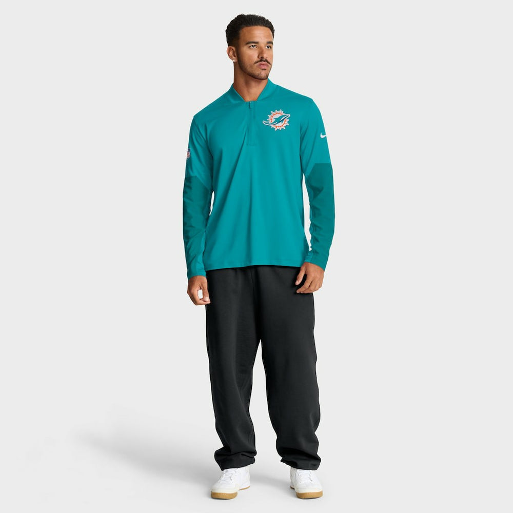 Miami Dolphins Sideline Dri-FIT Half-Zip Pullover - Aqua - Nike