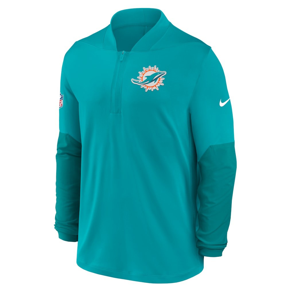 Miami Dolphins Sideline Dri-FIT Half-Zip Pullover - Aqua - Nike