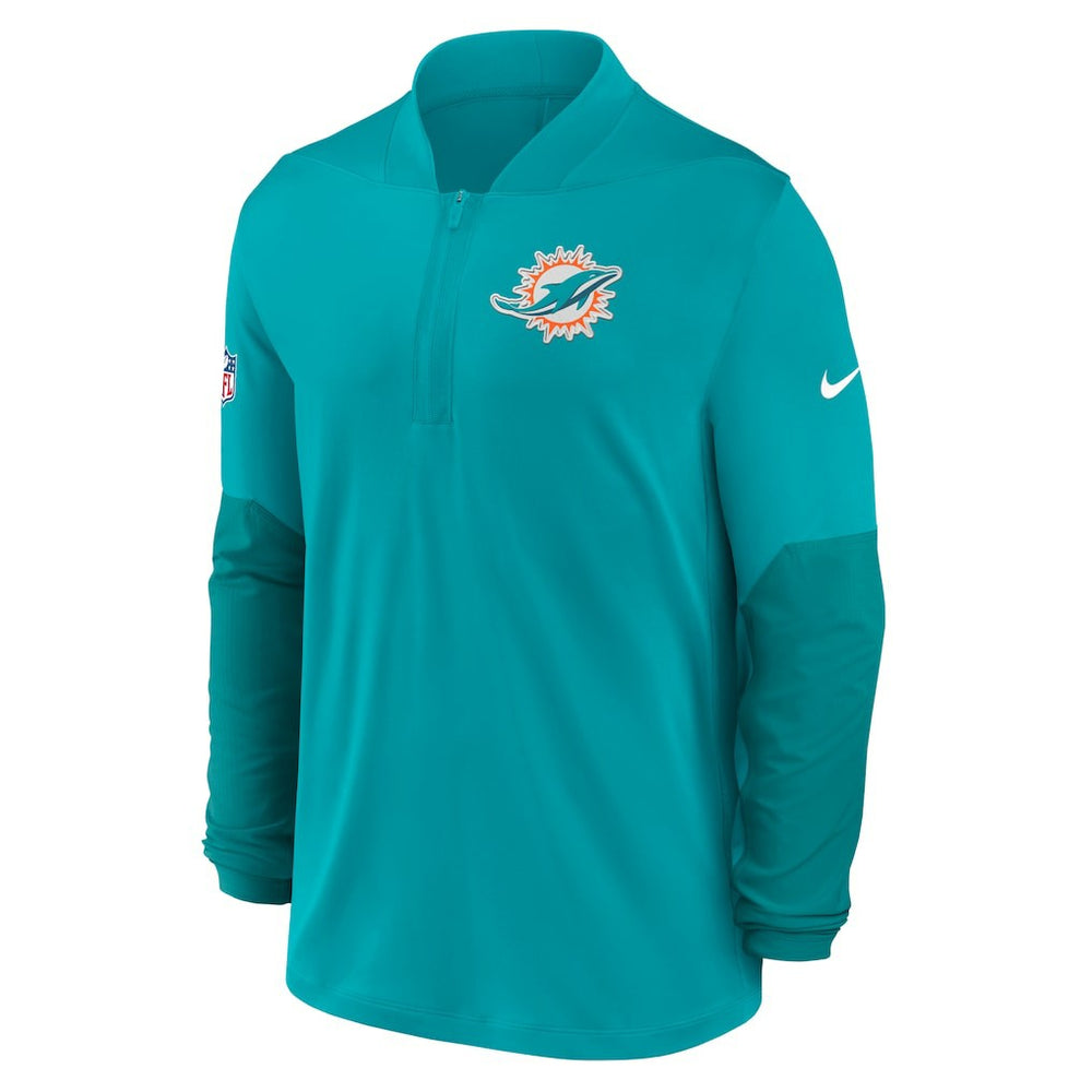 Miami Dolphins Sideline Dri-FIT Half-Zip Pullover - Aqua - Nike