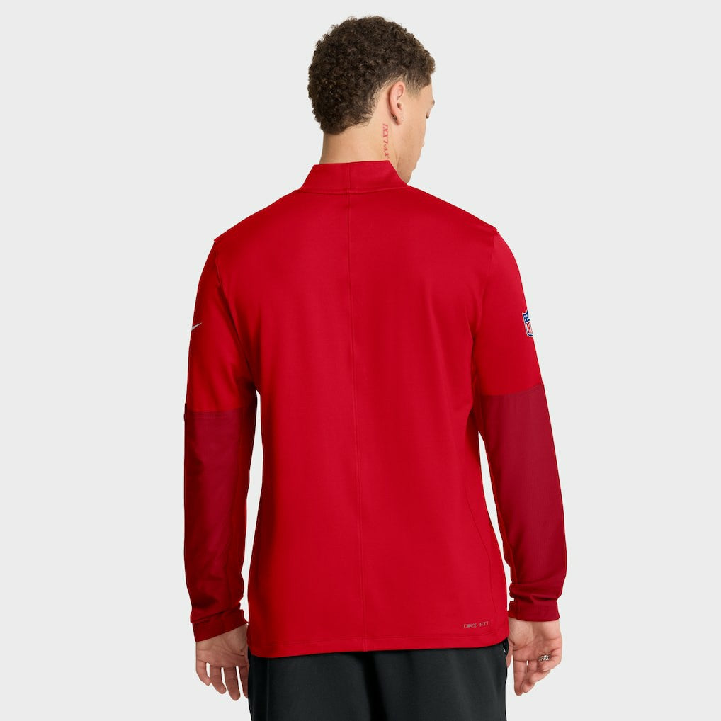 New England Patriots Sideline Dri-FIT Half-Zip Pullover - Red - Nike