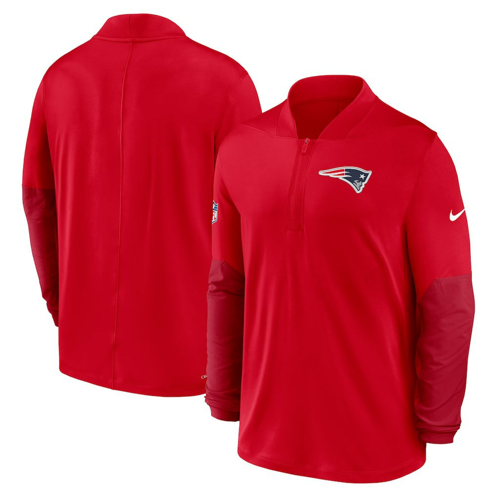 New England Patriots Sideline Dri-FIT Half-Zip Pullover - Red - Nike