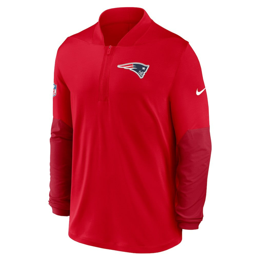 New England Patriots Sideline Dri-FIT Half-Zip Pullover - Red - Nike