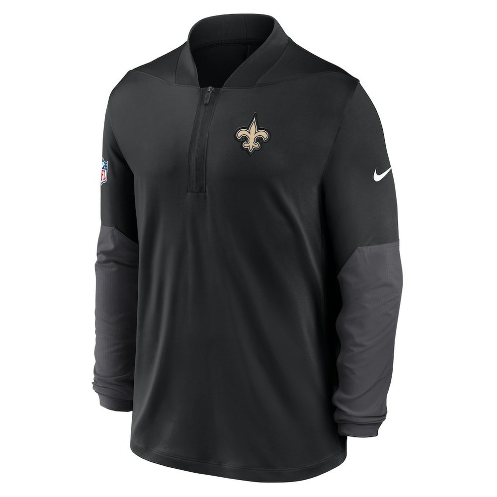 New Orleans Saints Sideline Dri-FIT Half-Zip Pullover - Black - Nike
