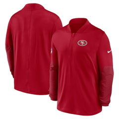San Francisco 49ers Sideline Dri-FIT Half-Zip Pullover - Scarlet - Nike