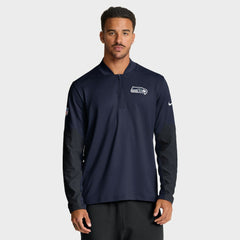 Seattle Seahawks Sideline Dri-FIT Half-Zip Pullover - College Navy - Nike